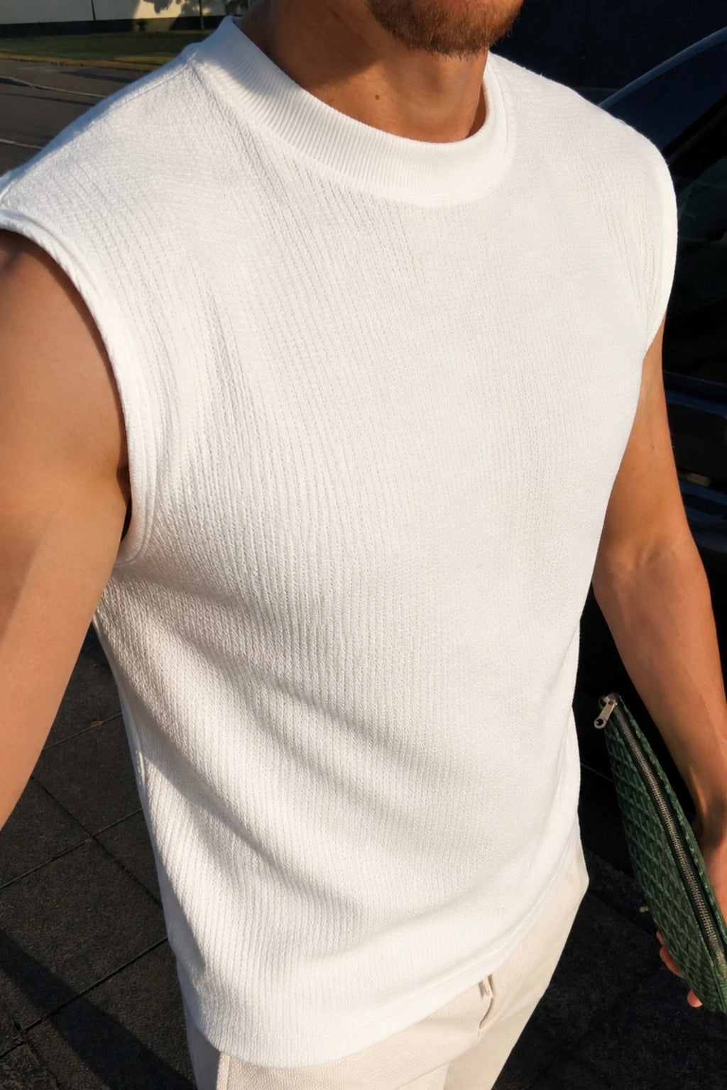 Weißes Strick-Shirt