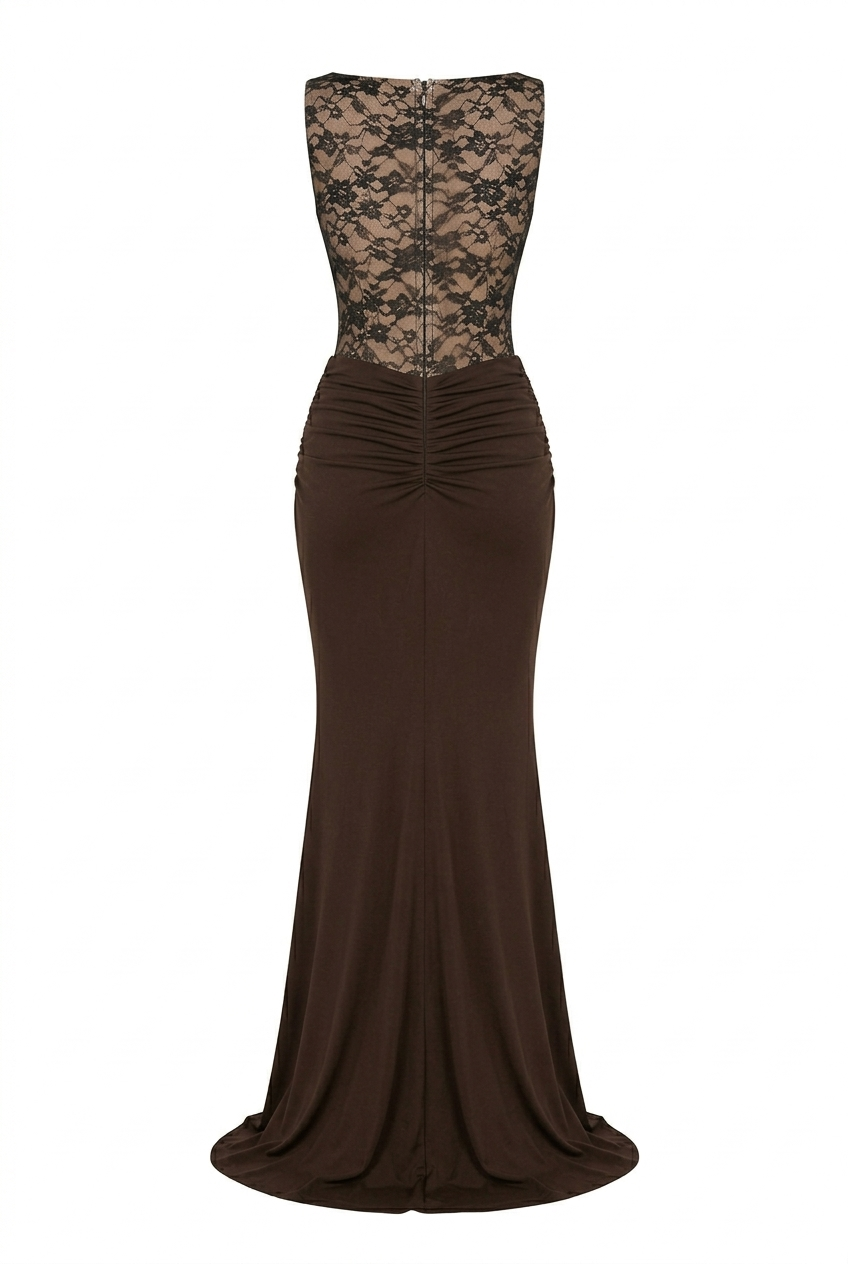Braunes Kleid mit Muster