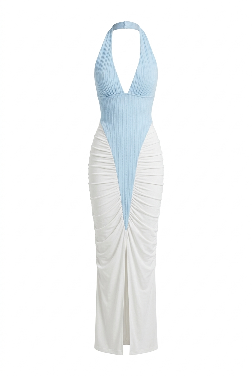Blauweißes Kleid